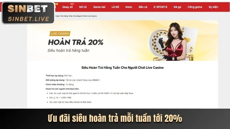 Thưởng nạp tiền hàng tuần ok8368
